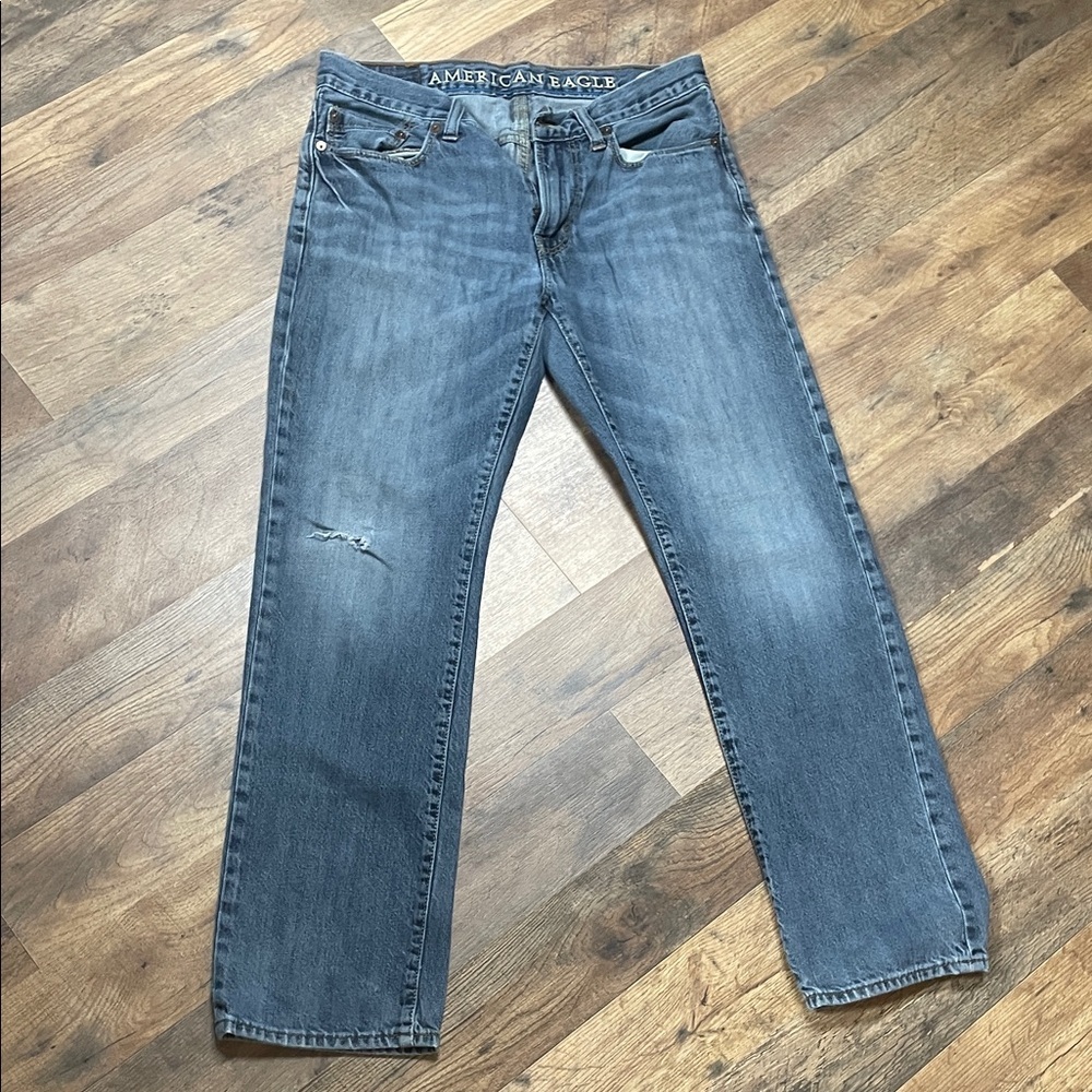 American Eagle Outfitters Women's Straight Leg Jeans - Blue